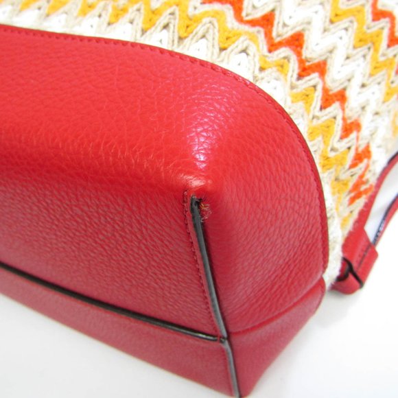JIMMY CHOO Women,Men Leather,Raffia Shoulder Bag,Tote Bag Multi-color,Red Color - Picture 4 of 9